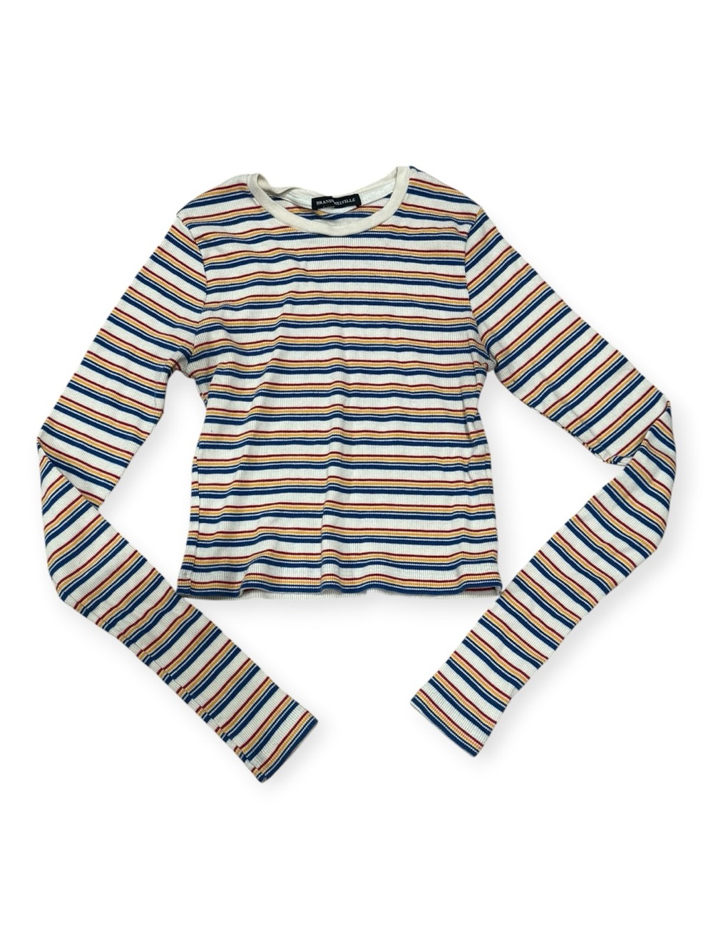 Brandy Melville multi-colored striped ribbed long-sleeve